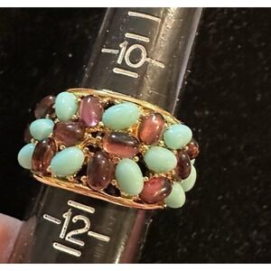KJL Kenneth Jay Lane Ring Turquoise Amethyst Sz 11